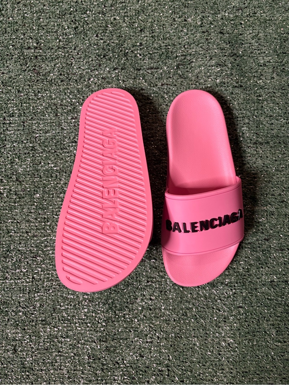 Balenciaga Pink Logo Slide Sandals with Dust Bag Womens Size 8 - Picture 3 of 4